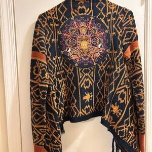 Belle Du Jour Aztec Cardigan with Patch